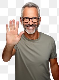 PNG  British american man smile hand portrait. AI generated Image by rawpixel.