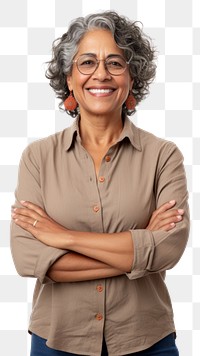 PNG  Hispanic woman portrait glasses smiling. AI generated Image by rawpixel.