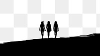 PNG  Three friends silhouette outdoors walking. AI generated Image by rawpixel.