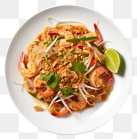 PNG Pad thai noodle pasta plate. AI generated Image by rawpixel.