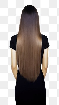 PNG Woman back turned with long straight hair adult white background hairstyle. AI generated Image by rawpixel.