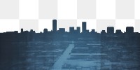 PNG Blue plane with city architecture cityscape building. AI generated Image by rawpixel.