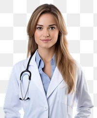 PNG Female doctor adult white background stethoscope. AI generated Image by rawpixel.