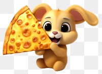 PNG  Bunny mammal pizza snack. AI generated Image by rawpixel.
