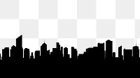 PNG Cityscape architecture silhouette metropolis. 