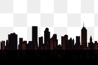 PNG  Cityscape architecture silhouette landscape. AI generated Image by rawpixel.