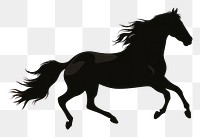 PNG  Horse running silhouette stallion animal. AI generated Image by rawpixel.