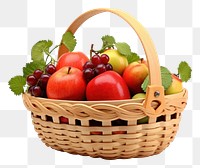 PNG Fruit basket apple plant food. AI generated Image by rawpixel.