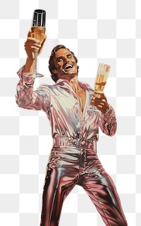 PNG A man with champagne adult advertisement celebration