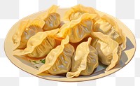 PNG Dumplings plate food freshness. AI generated Image by rawpixel.