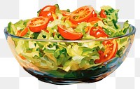 PNG Salad painting food bowl. AI generated Image by rawpixel.