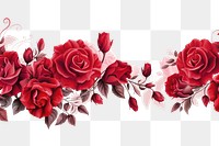 PNG  Red rose pattern flower plant. AI generated Image by rawpixel.