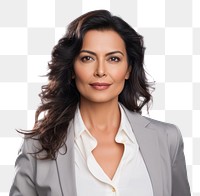 PNG Indian business woman middle aged modern portrait adult white background. AI generated Image by rawpixel.