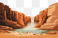 PNG Waterfall landscape outdoors canyon. AI generated Image by rawpixel.