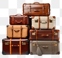 PNG  Luxury luggages suitcase handbag white background. AI generated Image by rawpixel.
