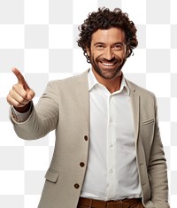 PNG  Smiling man laughing pointing smile. AI generated Image by rawpixel.