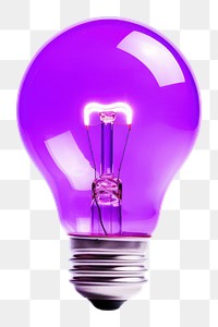 PNG Purple light bulb lightbulb white background electricity. AI generated Image by rawpixel.