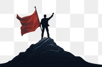 PNG Businessman flag silhouette mountain. AI generated Image by rawpixel.