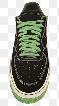 PNG Sneaker footwear black green. AI generated Image by rawpixel.