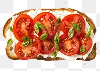 PNG Cottage cheese toast tomato vegetable bread. 