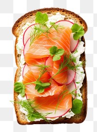 PNG Cottage cheese toast salmon bread food. AI generated Image by rawpixel.