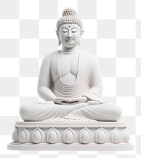 PNG A buddha statue white representation spirituality. AI generated Image by rawpixel.
