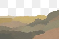 PNG  Sunrise view painting backgrounds mountain. AI generated Image by rawpixel.