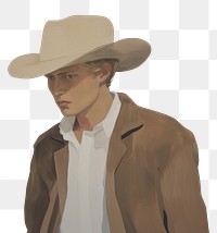 PNG  Cowboy painting adult art. AI generated Image by rawpixel.
