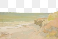 PNG  Beach painting backgrounds art. AI generated Image by rawpixel.