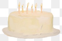 PNG  Birthday cake painting dessert icing. AI generated Image by rawpixel.