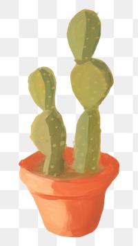 PNG  Cactus in room painting plant art. AI generated Image by rawpixel.