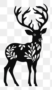 PNG Deer silhouette wildlife stencil. AI generated Image by rawpixel.