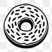 PNG Donut shape confectionery monochrome. AI generated Image by rawpixel.