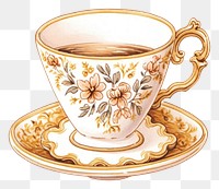 PNG Coffee cup saucer drink gold. 