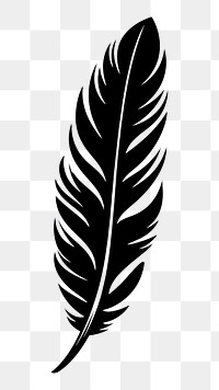 PNG Feather stencil white leaf. AI generated Image by rawpixel.
