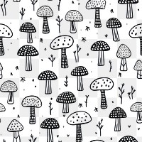 PNG Mushroom pattern backgrounds drawing. AI generated Image by rawpixel.