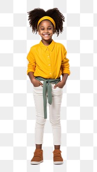 PNG African female student kid cheerful portrait sleeve. AI generated Image by rawpixel.