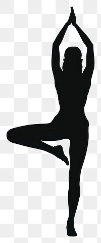 PNG Woman practicing yoga silhouette sports adult. AI generated Image by rawpixel.