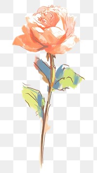 PNG A cute pink rose painting flower sketch. AI generated Image by rawpixel.