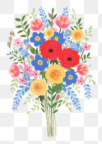 PNG Bouquet art painting pattern. AI generated Image by rawpixel.