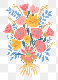 PNG Bouquet art pattern plant. AI generated Image by rawpixel.