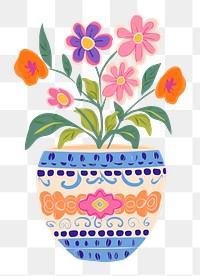 PNG Flower pot art pottery pattern. AI generated Image by rawpixel.