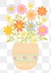 PNG Flower pot art pattern craft. AI generated Image by rawpixel.