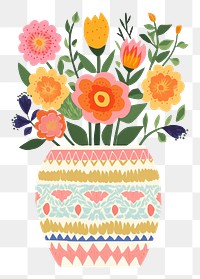 PNG Flower pot art pattern craft. AI generated Image by rawpixel.