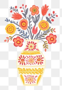 PNG Flower vase art pattern craft. AI generated Image by rawpixel.