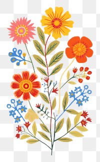 PNG Wildflower art embroidery pattern. AI generated Image by rawpixel.