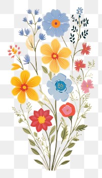 PNG Wildflower pattern plant art. AI generated Image by rawpixel.