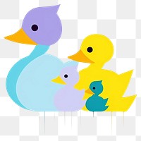PNG  Family of duck animal nature bird. AI generated Image by rawpixel.