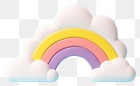 PNG A rainbow with cloud toy tranquility simplicity. AI generated Image by rawpixel.
