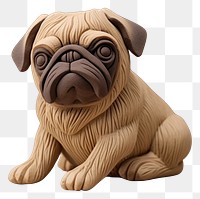 PNG Dog pug figurine animal mammal. AI generated Image by rawpixel.